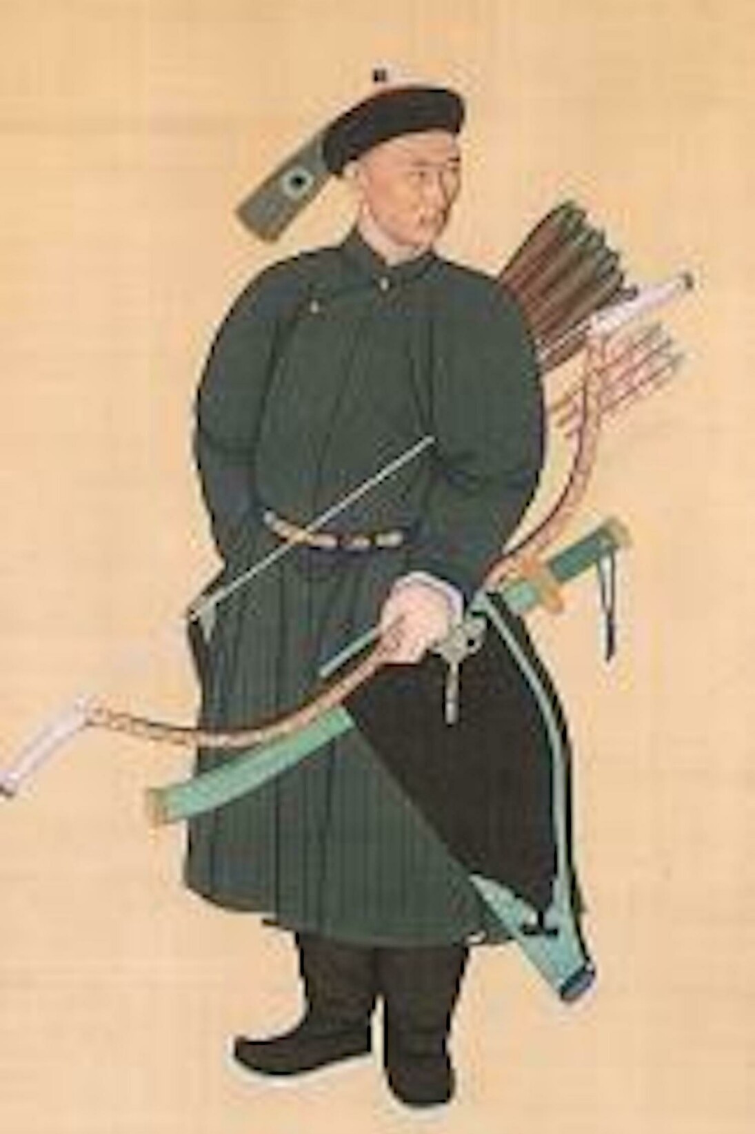 Unidentified Artist Chinese, 18th century, Portrait of the Imperial Bodyguard Zhanyinbao
China, Qing dynasty (1644–1911), dated 1760
Hanging scroll; ink and color on silk. Painting and inscription: 74 1/4 x 37 7/16 in. (188.6 x 95.1 cm). Overall with mounting: 130 1/2 x 46 3/8 in. (331.5 x 117.8 cm). Overall with knobs: 130 1/2 x 50 1/4 in. (331.5 x 127.6 cm). Purchase, The Dillon Fund Gift, 1986
1986.206