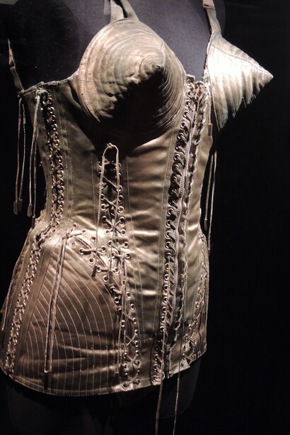 Iconic corset made by fashion designer Jean Paul Gaultier that Madonna wore during her 1990 Blond Ambition World Tour
