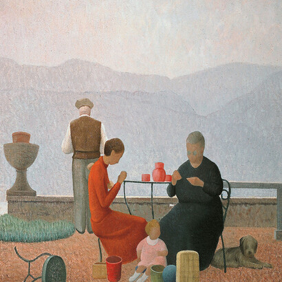 Antonio  Calderara. La familia después de la tormenta, 1934, Fundación Calderara, Vacciago, Italia