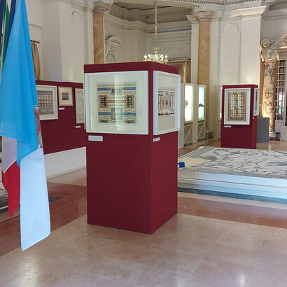 Museo Archeologico di Anzio, particolare dell’allestimento della mostra Domus Aurea le grottesche