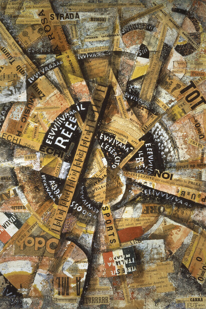Carlo Carrà, Interventionist Demonstration, 1914