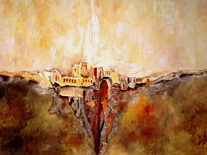 Zaineb Shaban, Architecture Revelations Series#1, (After the Storm), 3D Painting, Acrylic on Canvas, 36" x 24" x 2"