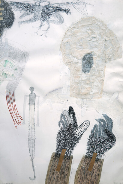 Tone Fink, Hair hand head hole, 1978. Mit freundlicher Genehmigung der Galerie Gölles