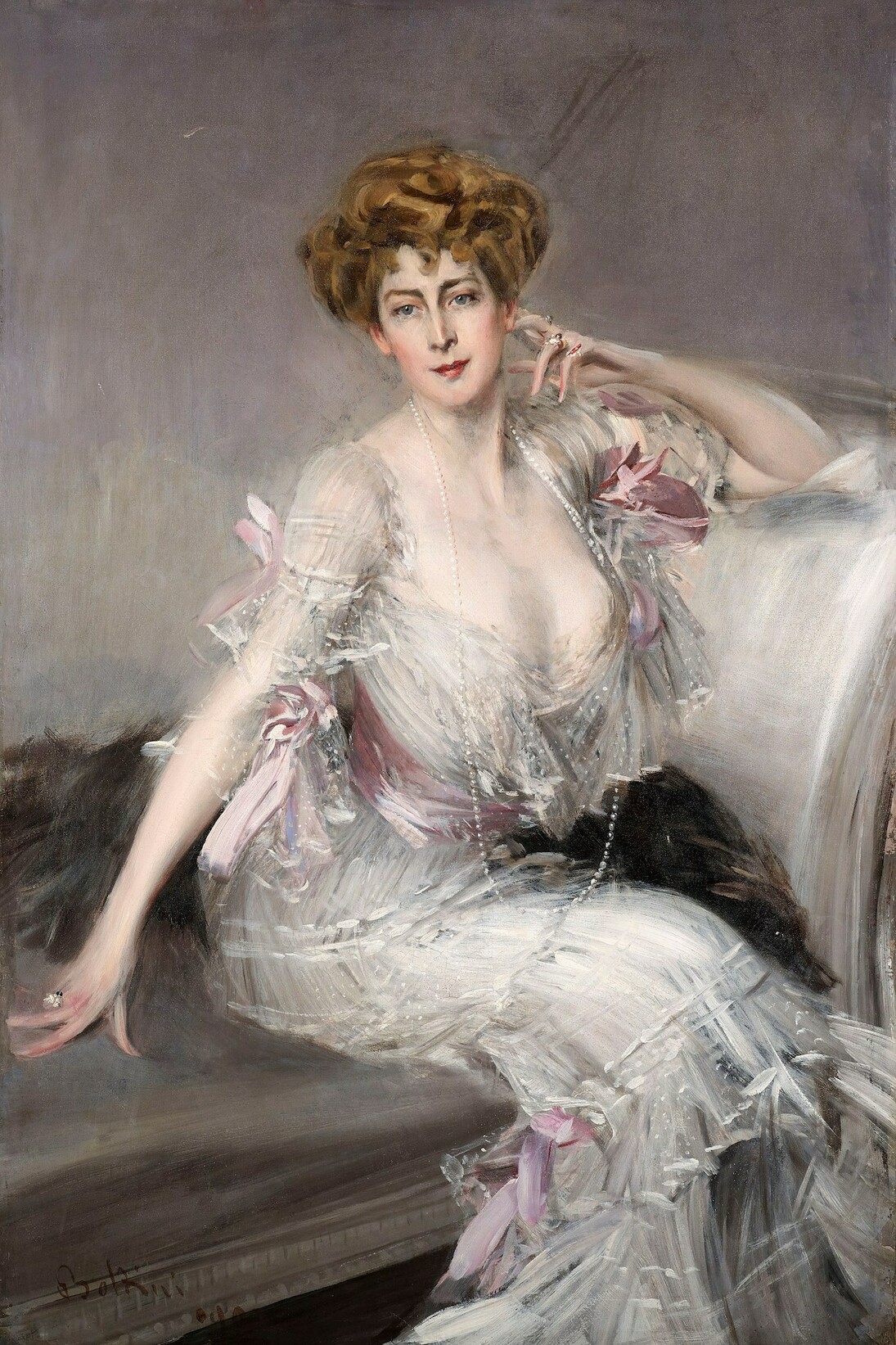 Giovanni Boldini, Ritratto di Anna Elizabeth Hansen, olio su tela, 144 x 98 cm. Collezione privata. Courtesy of Palazzo Martinengo