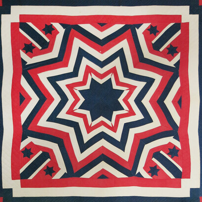 An Original Eight Point Star Pieced Quilt