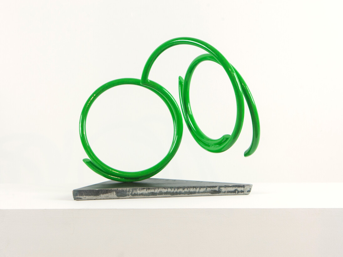 John Clement, Tajma Ha, powder-coated steel, 14 1/2 x 6 1/2 x 15 3/4 inches, 37 x 17 x 40 cm - 2014