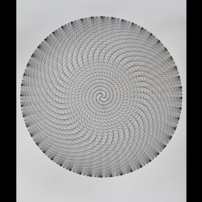 Harold Granucci, B&W Whorl Large, rapidograph pen on Strathmore board, 48x40 inches. Courtesy of Art Sales & Research