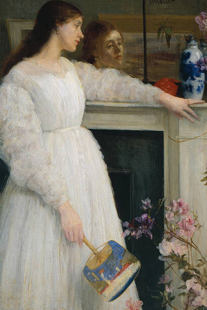 James Abbott McNeill Whistler (Lowell, Massachusetts, 1834 – Londres, 1903). «Sinfonia em branco, nº 2: A menina vestida de branco [Symphony in White, no 2: The Little White Girl]», 1864 Óleo sobre tela. 76,5 x 51,1 cm. Londres, Tate Britain: legado de Arthur Studd, 1919. Inv. N03418