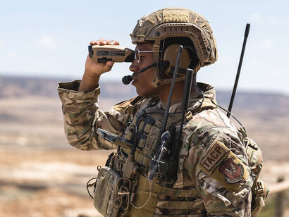Tactical Air Control Party Airmen from the 93d Air Ground Operations Wing establish field command and control communications during Defender Europe 2023 in Zaragoza, Spain, on May 16, 2023. Defender Europe is a U.S.-led military exercise focused on enhancing readiness and cooperation across allied forces
