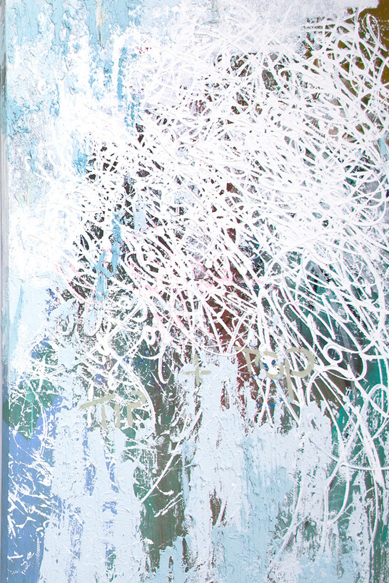 “Ashland to Baltic”, 72” by 48” (183 cm by 122 cm), acrylic, ink, enamel/canvas, 2015, copyright: JOSÉ PARLÁ; Artists rights society. courtesy: Bryce Wolkowitz gallery and Mary Boone Gallery, New York

