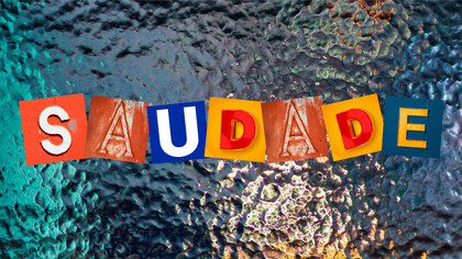 Palavra saudade. Originária do latim "sólitas", que significa solidão, saudade é uma palavra que transcende a simples ausência física de algo ou alguém, uma vez que também traz consigo um sentimento complexo de melancolia, desejo e nostalgia