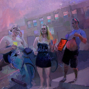 Spencer Corbett, Flexin’ Apps, 2013, Oil on canvas, 48”x60”