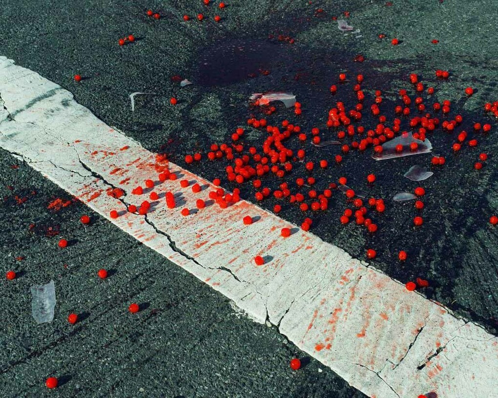 Christopher Anderson Cherries spilled on crosswalk. New York, USA. 2014 © Christopher Anderson | Magnum Photos 