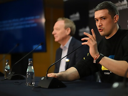 On November 3, 2022, Brad Smith, Microsoft's Vice Chair and President, joined Mykhailo Fedorov from the Government of Ukraine for a press conference on day two of Web Summit 2022 at Lisbon's Altice Arena