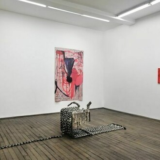 Lucy Dodd, Jutta Koether, Nora Schultz, Viola Yesiltac, Death by water. Death by fire. Curated by David Lewis, Installation view