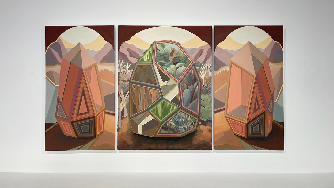 April Dawn Parker, The Candle Being Lit, 2020. Oil on linen, 40 x 74 in. Courtesy of Susan Eley Fine Art