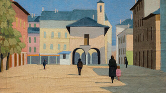 Antonio Calderara, Sin título (The Market Square in Orta), 1929, Colección privada