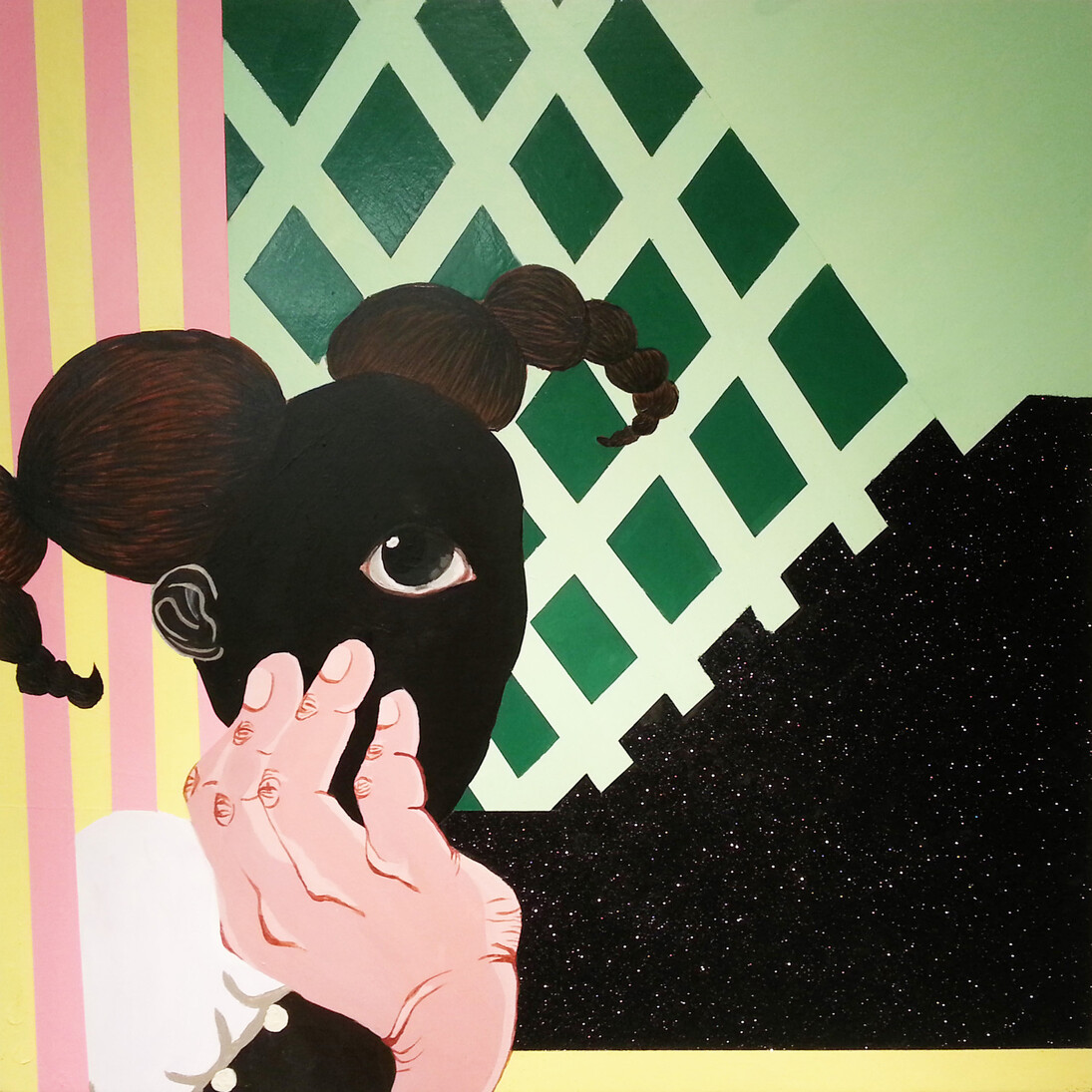 Alexandria Smith, The uncertainty of it all, 2014, Acrylic, mixed media on panel, 24 x 24 inches