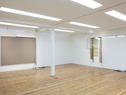 Pedro Cabrita Reis. From Left: Raw Canvas #2, 2014 and Undisclosed #1, 2008, courtesy of the Artist and Sprovieri, London, Photograph by Sebastiano Pellion di Persano