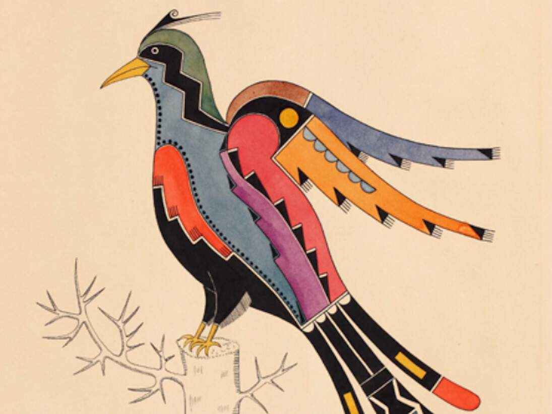 Awa Tsireh, Bird; San Ildefonso Pueblo, New Mexico, ca. 1930. Courtesy of Newark Museum