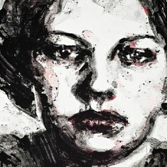 "0-639" - 2013, Mixed media on Fabriano paper, diluted powdered charcoal, gouache, mica flake, pva glue, 46 x 35 inches