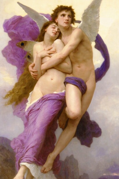William-Adolphe Bouguereau, "Le ravissement de Psyché" (Il rapimento di Psiche), 1895, collezione privata, Francia