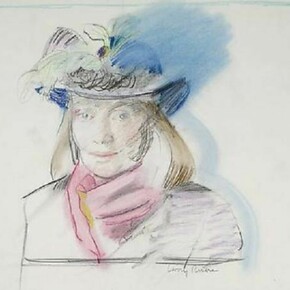 Larry Rivers, Niki de Saint Phalle, 1987, colored pencil on paper, 21 3/4 x 25 inches