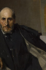 Joaquín Sorolla; Retrato de Santiago Ramón y Cajal, 1906. Museo Provincial de Zaragoza (detalle)