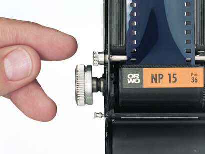 Christopher Williams, Fig. 2: Loading the film (ORWO NP15 135‐36 ASA 25, Manufactured by VEB Filmfabrik Wolfen, Wolfen, German Democratic Republic) … Model: Christoph Boland, Studio Thomas Borho, Oberkasseler Str. 39, Düsseldorf, Germany, June 25, 2012, 2012, Friedrich Christian Flick Collection, Image courtesy Galerie Gisela Capitain, Cologne;
and David Zwirner, New York/London