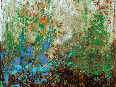 Tutto è in movimento, olio su tela, 150x150cm