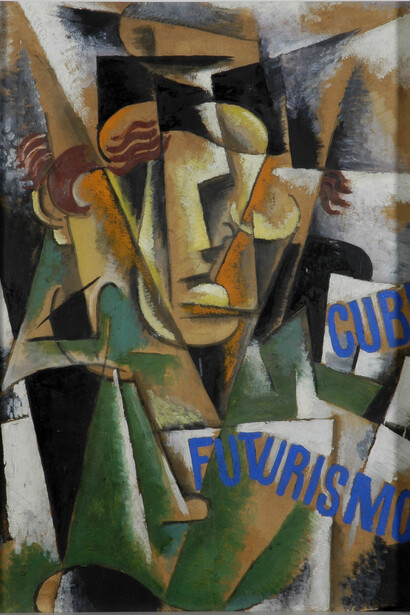 Liubov Popova, portrait oil on paperboard, 1914-15, © State Museum of Contemporary Art-Costakis collection / Thessaloniki