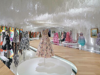 Installation view of “Christian Dior: Designer of Dreams” at Museum of Contemporary Art Tokyo, 2022