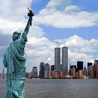 The twin towers before the attack on 11 September 2001