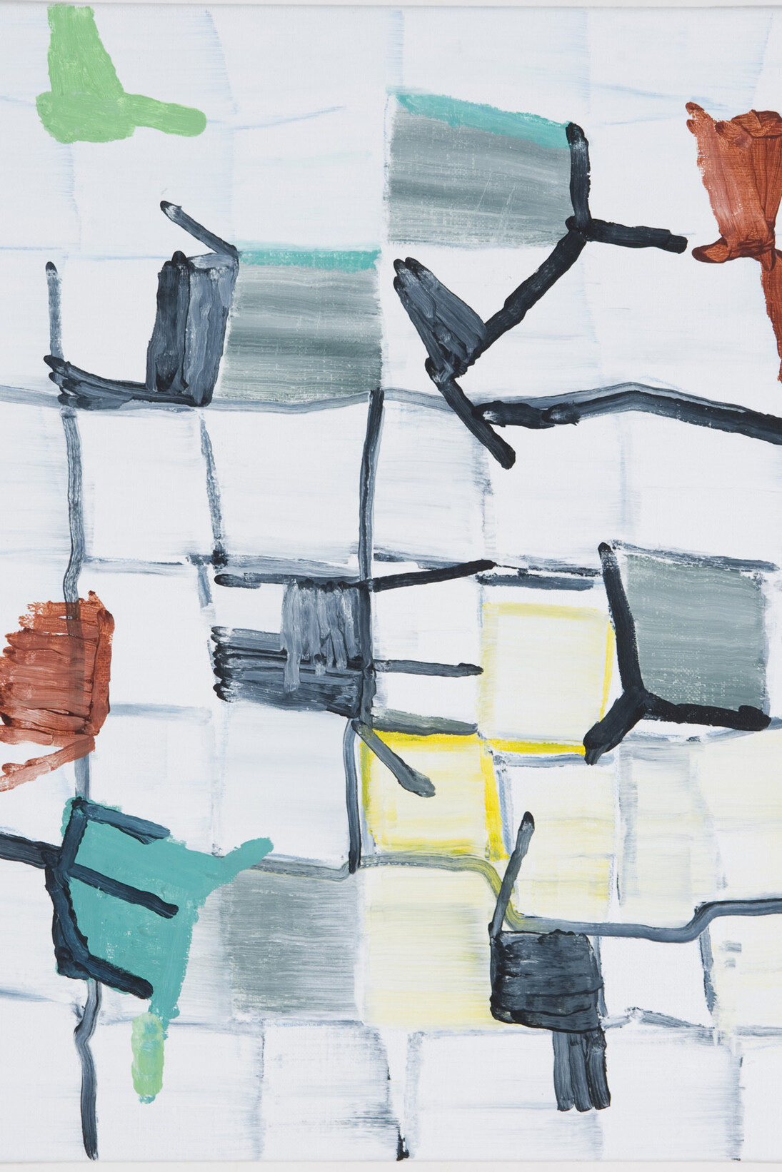 Bernard Gaube, Abstraction-grille, 2011-2012, oil on canvas, 46 x 37 cm