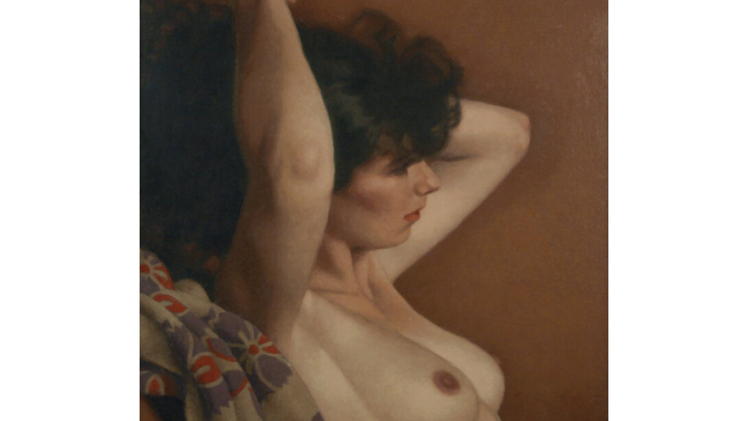 Michael Leonard, Cloud of Dark Hair, 2007, alkyd-oil on masonite, 19 x 16 inches © Michael Leonard, Courtesy of Forum Gallery, New York