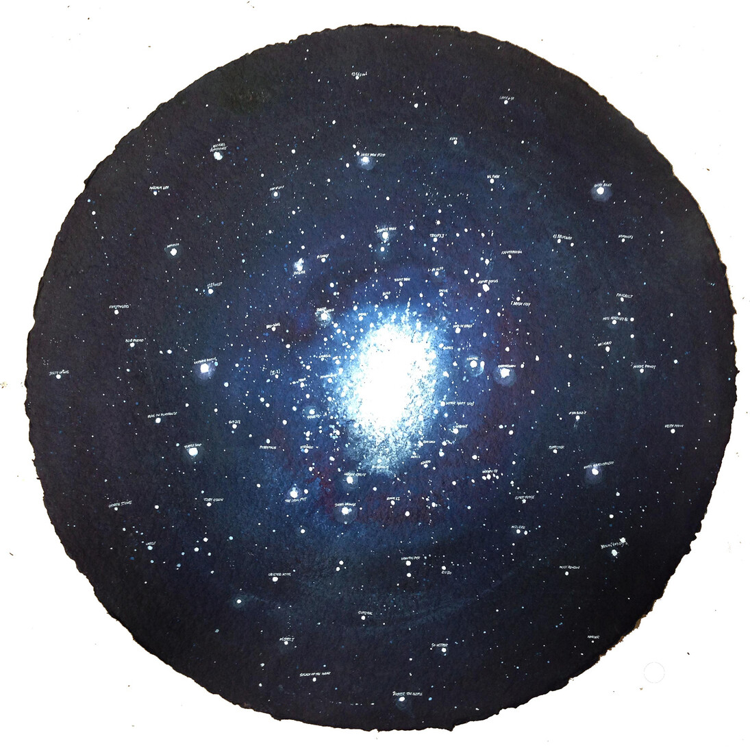 Mindscape-5, Diametre 50cm, encre sur papier aquarelle, Courtesy Galerie Magda Danysz