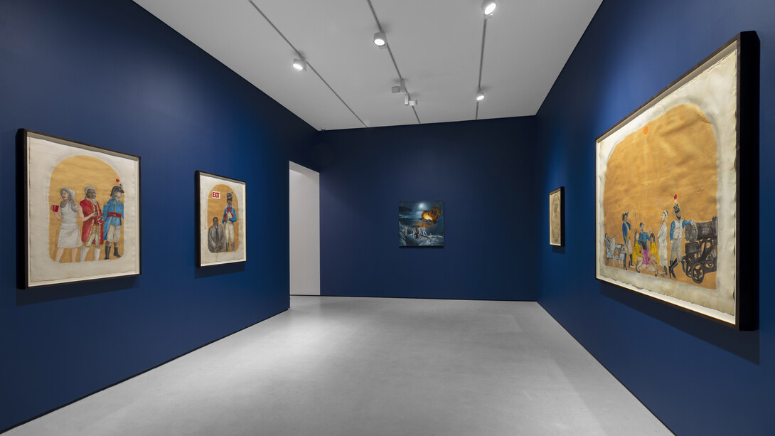 Umar Rashid, The epoch of totalitarianism part 3 - The civil wars and the uncivilized wars (see power), exhibition view. Courtesy of Tiwani Contemporary