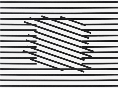 Esther Stocker, Untitled, 2015, painting, acrylic on canvas 140 x 160 cm. Copyright Meinrad Hofer, Courtesy Galerie Alberta Pane