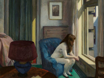 Eleven A.M. is a 1926 painting by Edward Hopper depicting a solitary woman seated in quiet contemplation, reflecting themes of isolation, stillness, and urban loneliness
