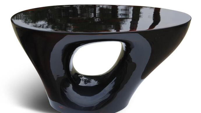 Afterimage of beginning 016-459, 2016, Traditional Korean lacquer on red oak, 17.75 x 32.75 x 15.25 inches
45 x 83 x 39 cm. Courtesy of  Friedman Benda Gallery 