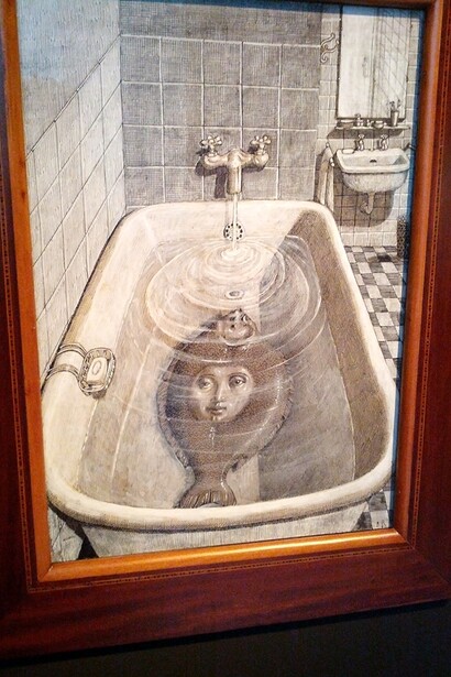 Domenico Gnoli. What Is a Monster? Woman Sole in Bath Tub