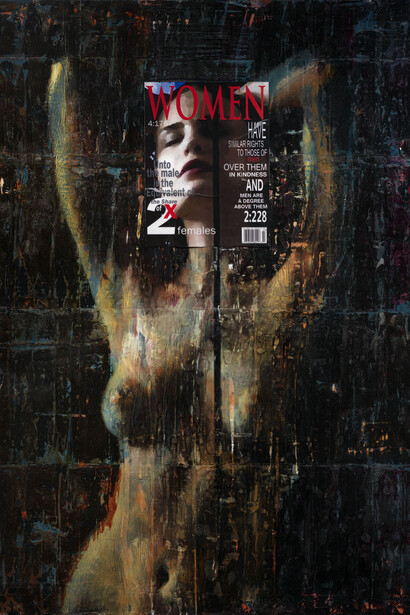 Afshin Naghouni, Equilibrium, 2014, 120 x 150 cm, mixed media