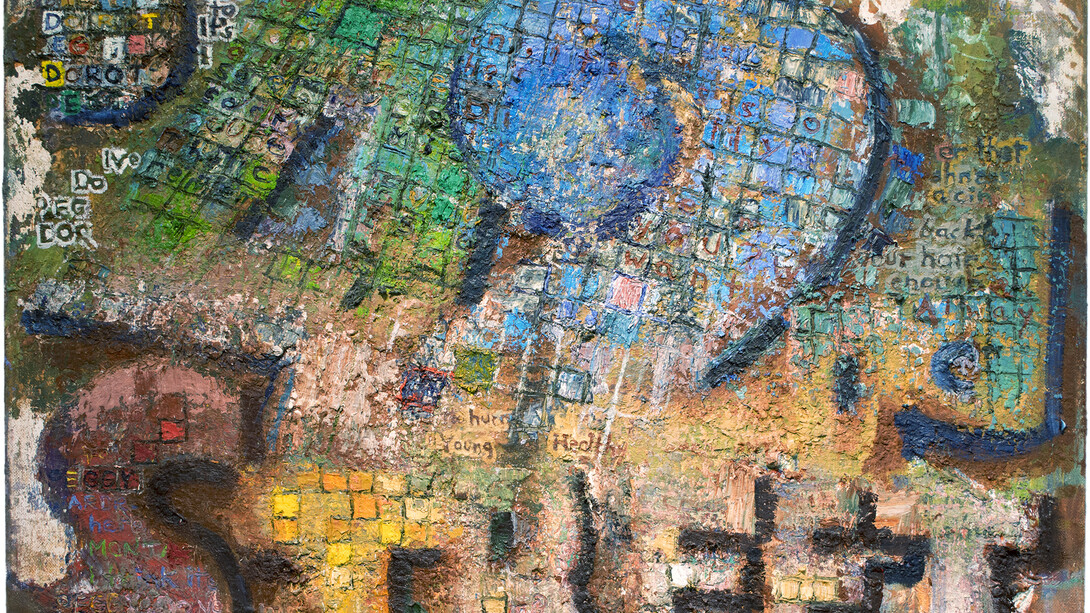 John Lees, 42nd Street (Tesserae), 2015, Oil on canvas, 24 x 32 inches