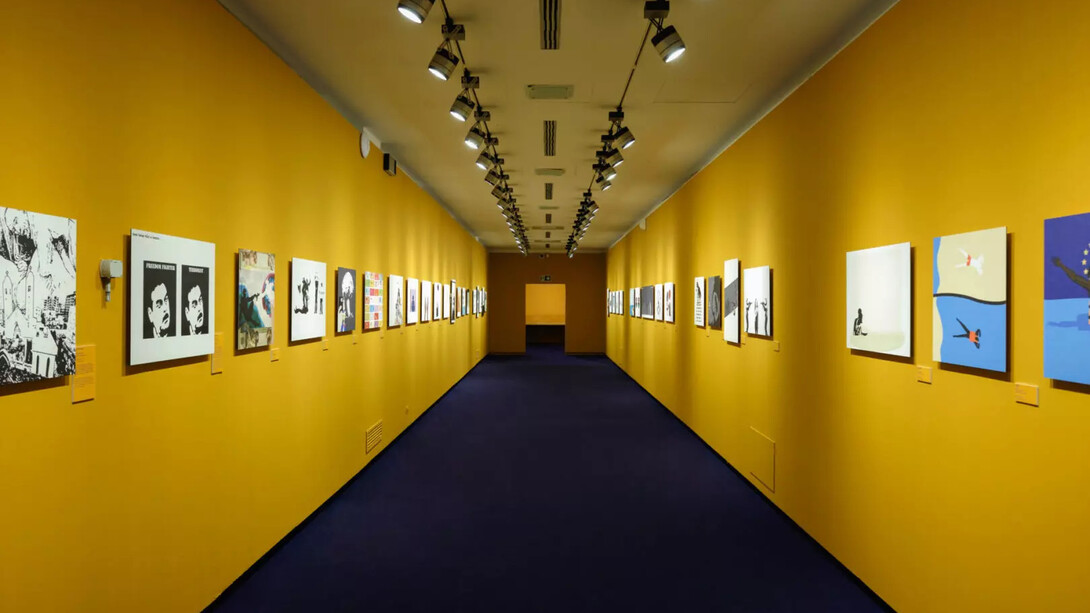 Khalid Albaih, The migration season in the North, exhibition view. Courtesy of Fondazione Brescia Musei 