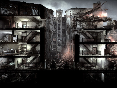 Parte del escenario de This War of Mine. En el juego se interpreta a un civil en medio de la guerra