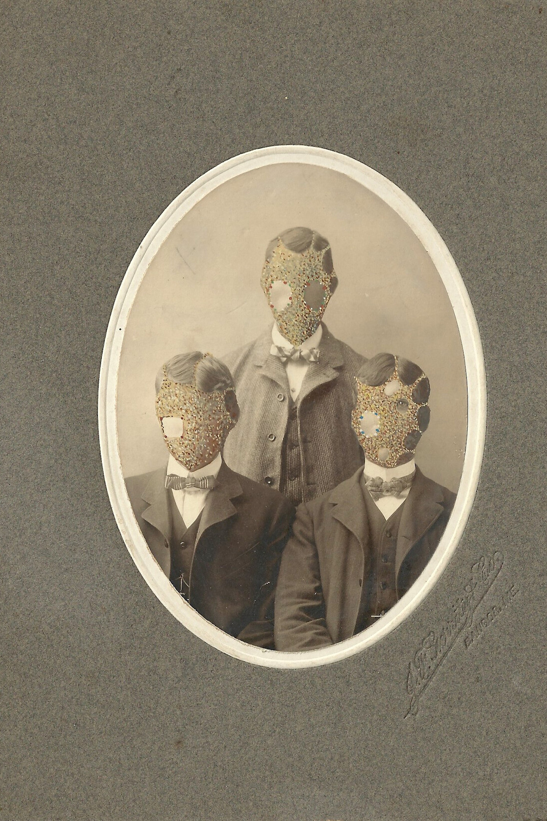 Tom Butler, Brothers, 2014, Gouache on Albumen print, 12.7 x 17.8 cm