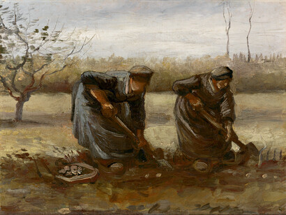Vincent van Gogh, Contadine che raccolgono patate, Olio su tela cm 31,5 x 42,5, 1885 Kröller-Müller Museum © Kröller-Müller Museum