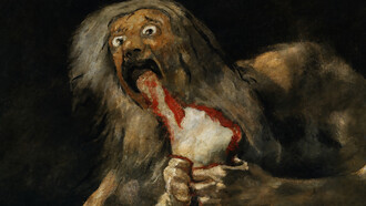 A haunting vision of power consuming itself—Goya’s Saturn Devouring His Son remains one of the darkest portrayals of madness, fear, and the self-destruction of empires
