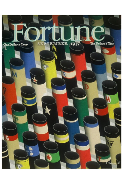 Antonio Petrucelli (1907-1994), Smoke Stacks, Fortune cover published September, 1937, 17 1/2x13 1/2 inches, gouache on board, signed lower right. Courtesy of Helicline Gallery 