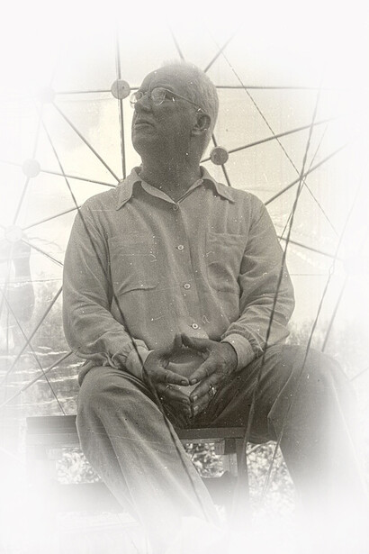 Buckminster Fuller (1895-1983),Architekt, Konstrukteur, Visionär, Designer, Philosoph und Schriftsteller. Aufnahme um 1949